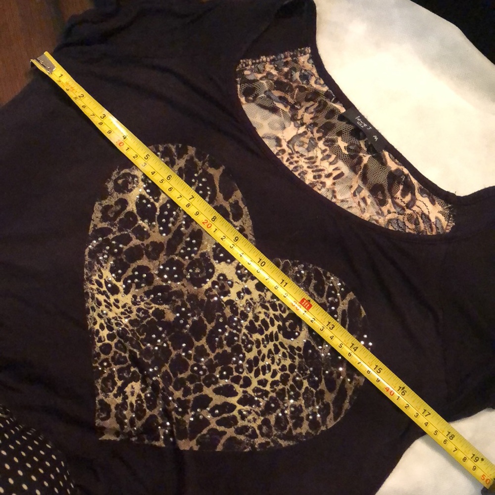 Love J open shoulder sparkle embellished leopard heart ripped back over 🐆 lace - Picture 10 of 11